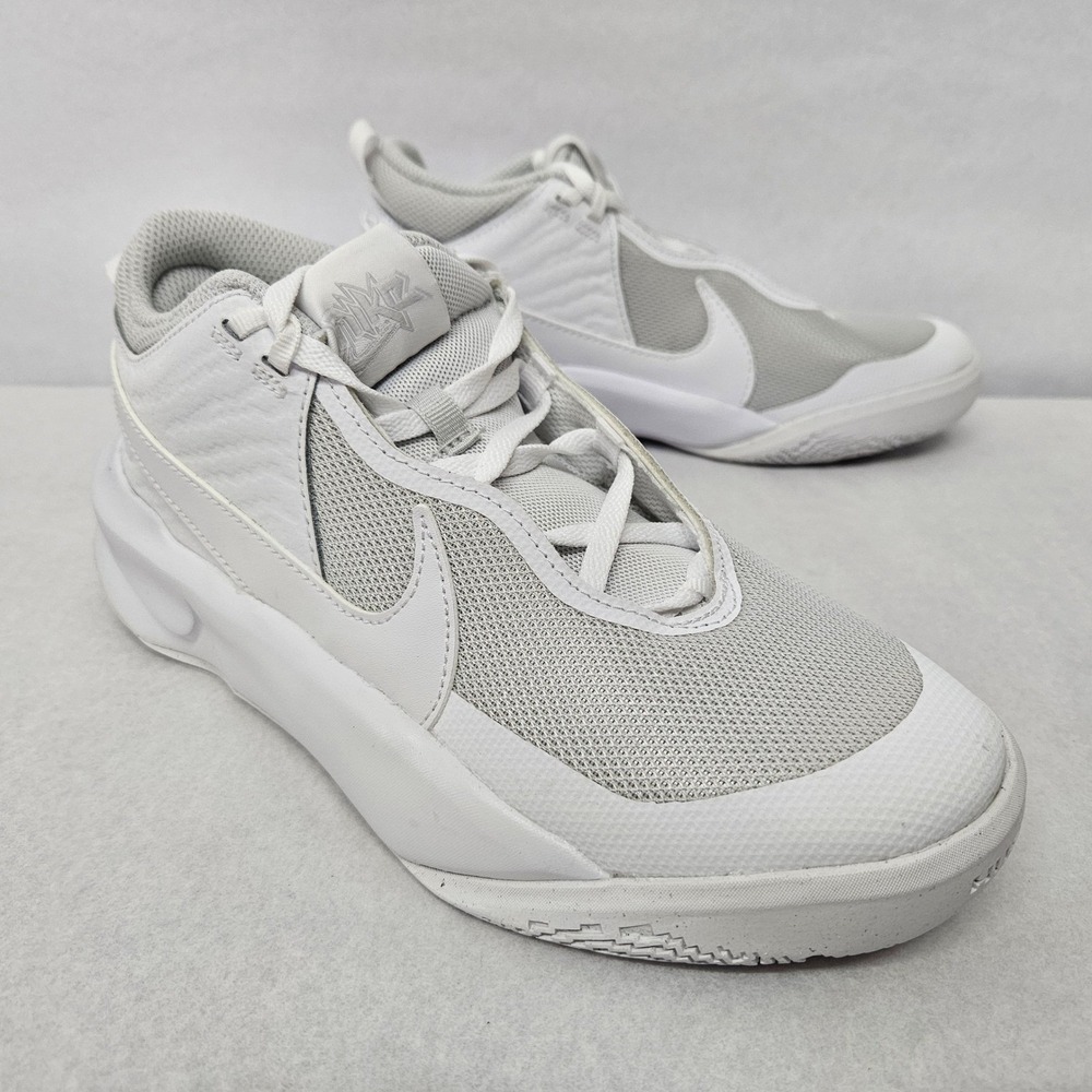 Nike Youth Team Hustle D‎ 10 Basketball Shoes CW6735-101 White Photon Dust Sz 4
